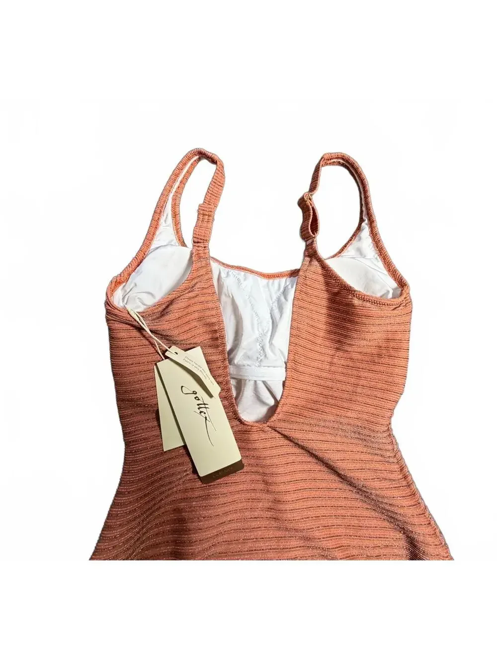 GOTTEX Martini Thin Strap horizontal stripe Round Neck Tank One Piece $188 NWT